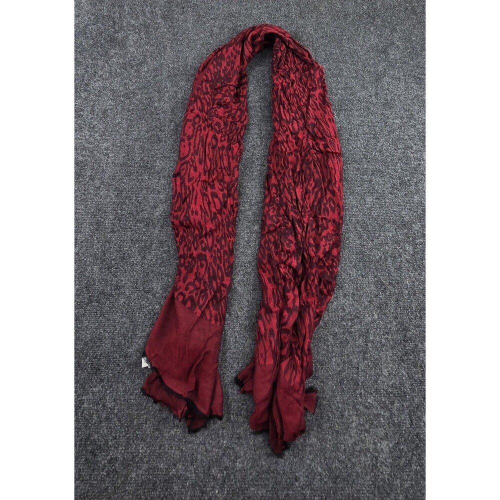Calvin Klein Women's Leopard Print Maroon Red Fashion One Size New Scarf